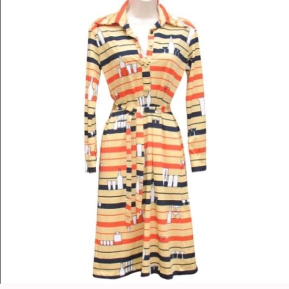 Vintage 60's Lanvin Cocktail Shirt Dress - Picture 2 of 8